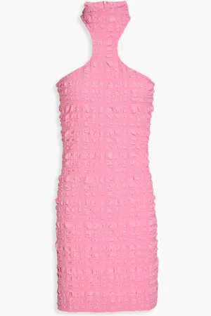 Nanushka Seersucker halterneck mini dress - Pink - M
