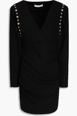 IRO Ruched studded crepe mini dress - - FR 34
