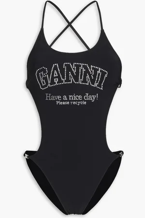 Ganni Cutout crystal-embellished swimsuit - - DE 34
