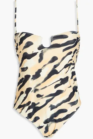Nanushka Soline printed bandeau swimsuit - Orange - XS