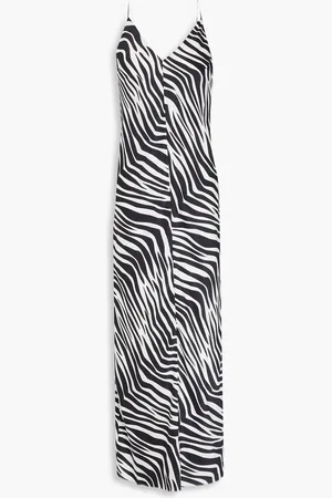 TOVE Zebra-print silk-charmeuse midi slip dress - - FR 36