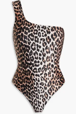 Ganni One-shoulder leopard-print swimsuit - - DE 36