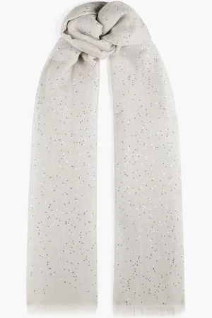 Brunello Cucinelli Sequined cashmere and silk-blend gauze scarf - Gray - OneSize