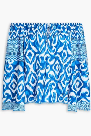ALICE+OLIVIA Alice Olivia - Devina off-the-shoulder printed crepe top - - XS