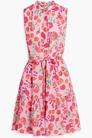 SALONI Tilly floral-print crepe de chine mini dress - - UK 10