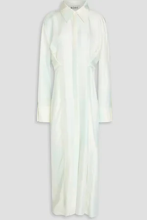 Rohe Gingham silk-twill maxi shirt dress - White - DE 40