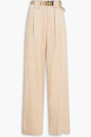 Nicholas Iman belted satin wide-leg pants - Neutral - US 0