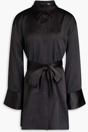 ALICE+OLIVIA Alice Olivia - Finely belted satin mini shirt dress - - M