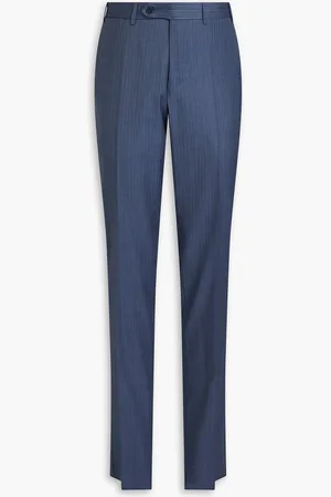 CANALI Pinstriped wool pants - Blue - IT 48