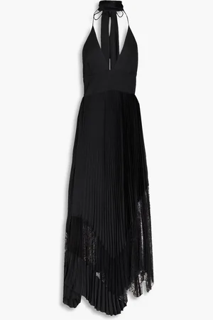 ALICE+OLIVIA Alice Olivia - Hannah asymmetric lace-paneled satin maxi dress - - US 10