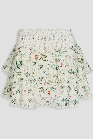 ALICE+OLIVIA Alice Olivia - Joey floral-print broderie anglaise cotton mini skirt - White - L