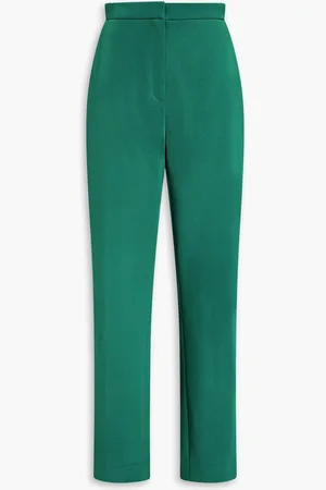 SALONI Maxima crepe straight-leg pants - Green - UK 8
