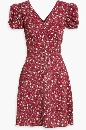 SALONI Margot floral-print crepe mini dress - Pink - UK 16