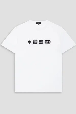 Dunhill Embroidered cotton-jersey T-shirt - - 3XL