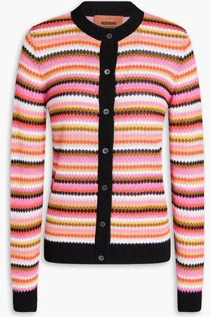 Missoni Striped crochet-knit cotton-blend cardigan - Pink - IT 44