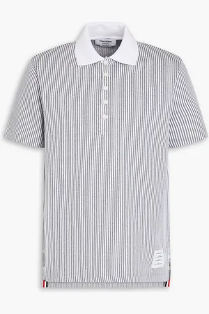 Thom Browne Cotton-jacquard polo shirt - - 4