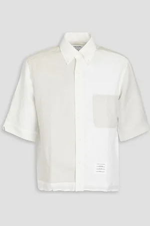 Thom Browne Two-tone linen shirt - White - 5