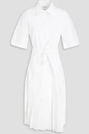 Thom Browne Pleated cotton-poplin midi shirt dress - - IT 40