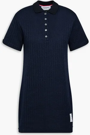 Thom Browne Jacquard-knit cotton mini dress - Blue - IT 42