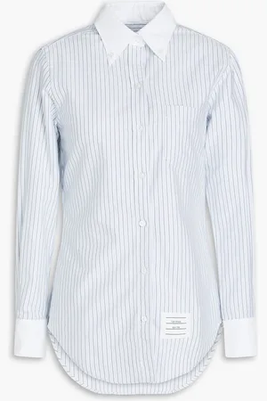 Thom Browne Striped cotton Oxford shirt - Blue - IT 36