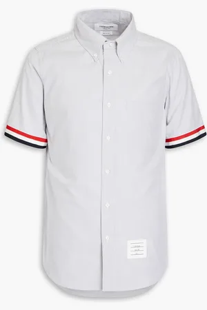 Thom Browne Striped cotton-Oxford shirt - Gray - 4