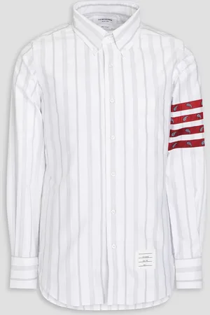 Thom Browne Striped cotton Oxford shirt - - 4