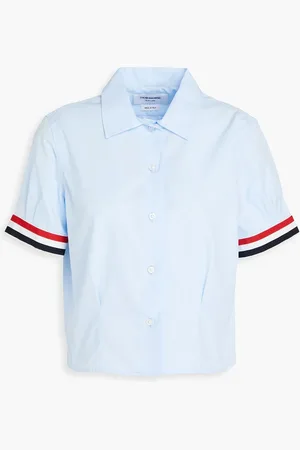 Thom Browne Striped cotton-poplin shirt - Blue - IT 48