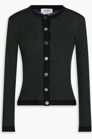 Thom Browne Ribbed wool cardigan - Green - IT 36