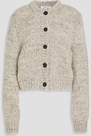 Frame Marled ribbed alpaca-blend cardigan - Neutral - L