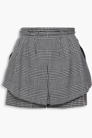 Alexander McQueen Layered Prince of Wales checked wool shorts - - IT 38