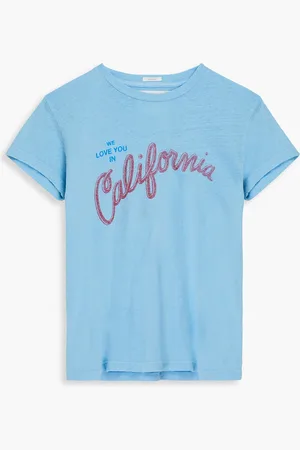 Mother The Sinful printed cotton and linen-blend T-shirt - Blue - S