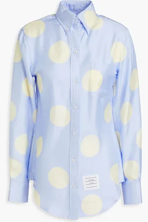 Thom Browne Polka-dot silk-twill shirt - Blue - IT 40