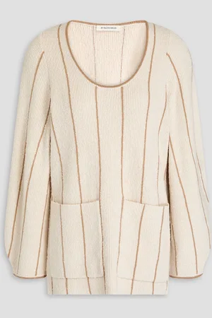 By Malene Birger Zoita striped bouclé-knit sweater - White - L