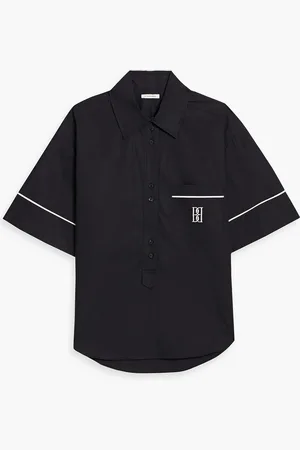 By Malene Birger Mallias embroidered cotton-poplin shirt - - DE 36