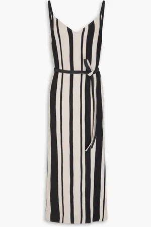 Joseph Dalou striped gauze midi dress - Neutral - FR 42