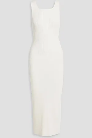 By Malene Birger Milelo ribbed cotton-blend midi dress - White - M