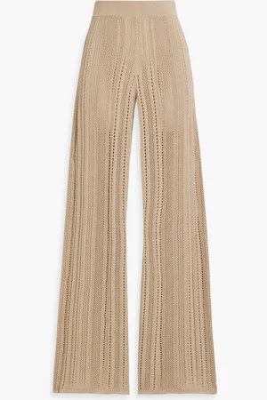 By Malene Birger Kiraz pointelle-knit cotton-blend wide-leg pants - Neutral - L