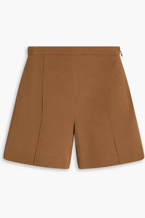 Vince Cotton-blend faille shorts - Brown - US 12