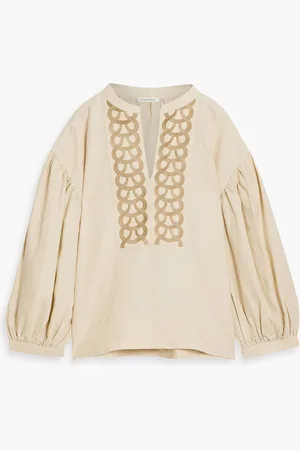 By Malene Birger Cadmus embroidered linen blouse - Neutral - DE 40