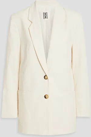 By Malene Birger Ophie cotton-blend seersucker blazer - White - DE 38