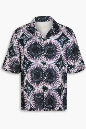 OFFICINE GENERALE Eren printed cotton-poplin shirt - Blue - L