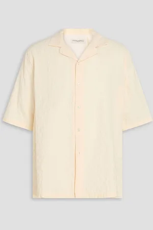 OFFICINE GENERALE Eren cotton-blend seersucker shirt - White - L