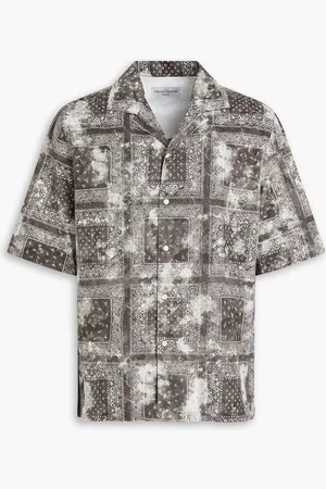 OFFICINE GENERALE Eren printed cotton-poplin shirt - Gray - M