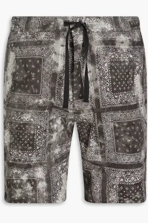 OFFICINE GENERALE Phil printed Lyocell shorts - Gray - IT 46