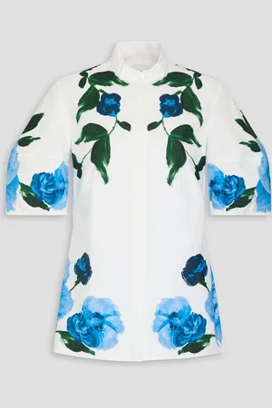 Erdem Floral-print cotton-poplin blouse - - UK 10