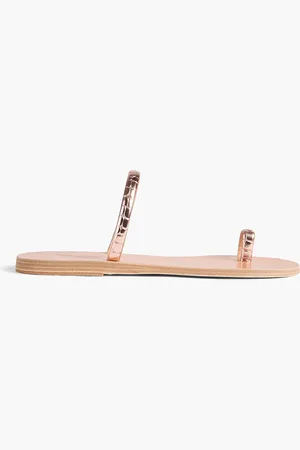Ancient Greek Sandals Ophion metallic croc-effect leather sandals - Metallic - EU 37