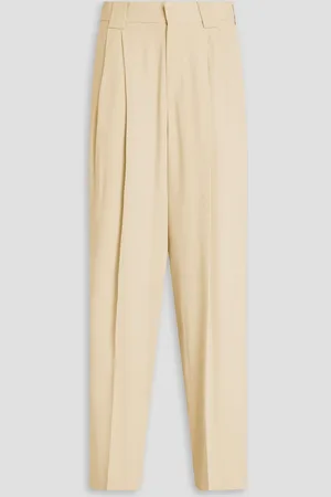 PETAR PETROV Evidence pleated wool-blend wide-leg pants - White - FR 34