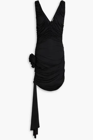 MAGDA BUTRYM Floral-appliquéd ruched jersey mini dress - - FR 40