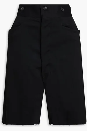 Maison Margiela Grosgrain-trimmed wool-flannel shorts - - IT 38