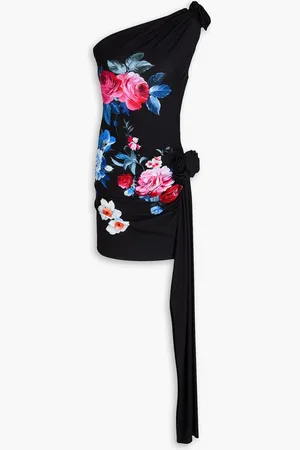 MAGDA BUTRYM One-shoulder appliquéd floral-print jersey mini dress - - FR 38